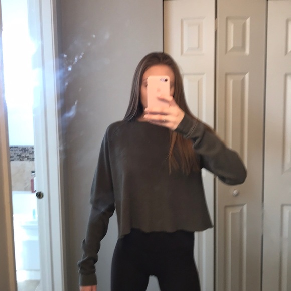Brandy Melville Sweaters - Plain green crew neck